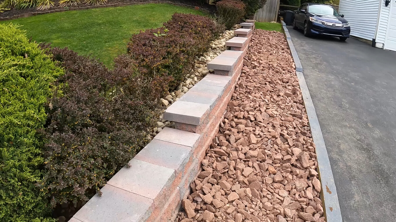 Concrete retaining wall in Brockton, MA